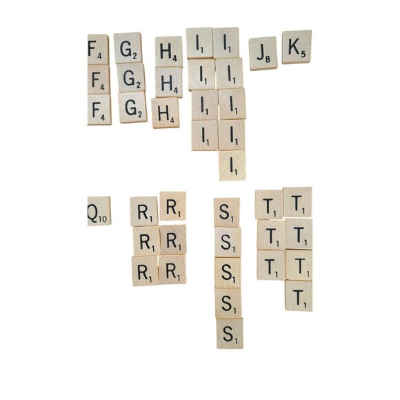 Vintage Scrabble Letter Wood Tiles 1948 Replacement Original 105 Tiles Included - Picture 4 of 5